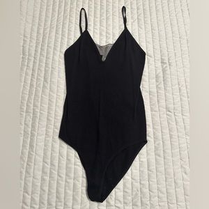 Black ribbed bodysuit